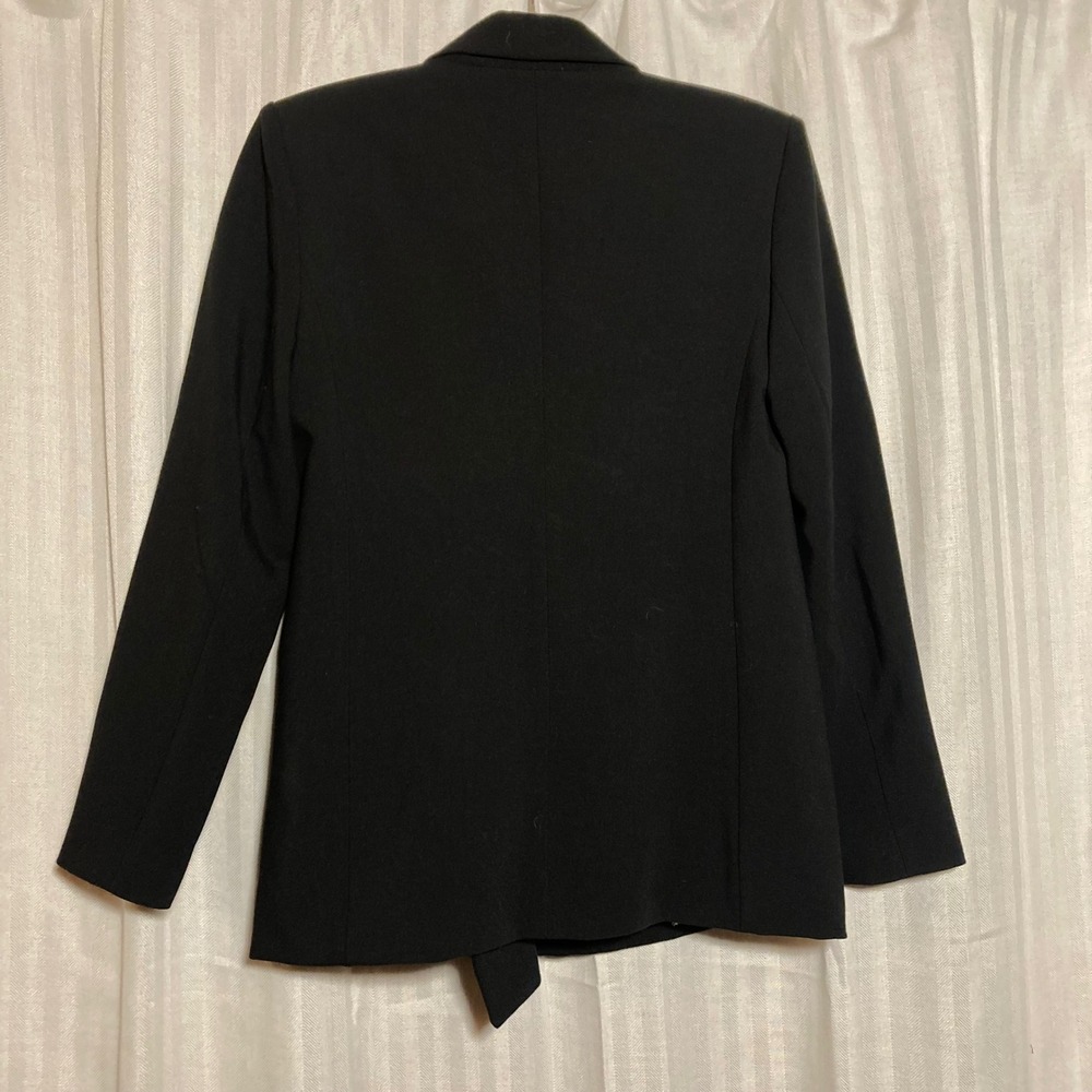 Maeve Anthropologie Black Double Breasted Pinstripe Lined Blazer XS Minimalist - Picture 2 of 7